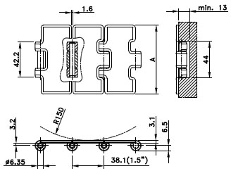Cadena maxline inoxidable cotas