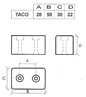 Taco plastico dorso