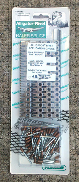Grampa alligator rivet para rotoenfardadoras