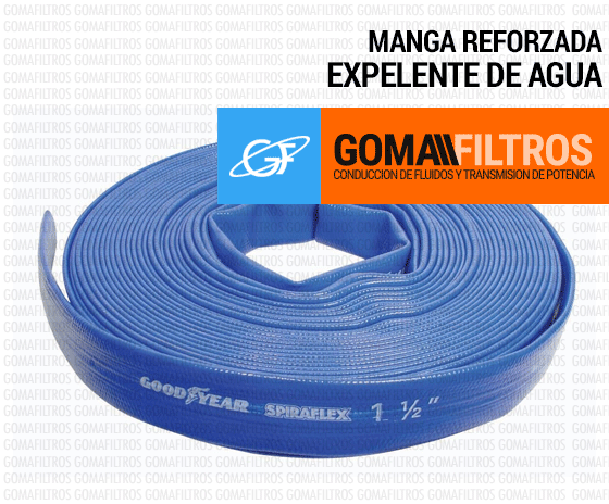 Manga azul plana para expeler agua