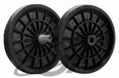 Rueda negra compacta